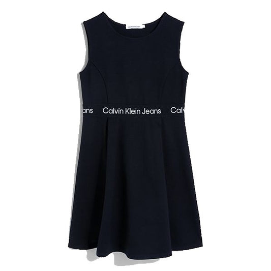 Calvin Klein Jeans Logo Tape Punto Sleeveless Dress Junior