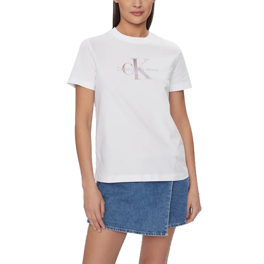 Calvin Klein Jeans T-shirt Logo Irridescente Donna