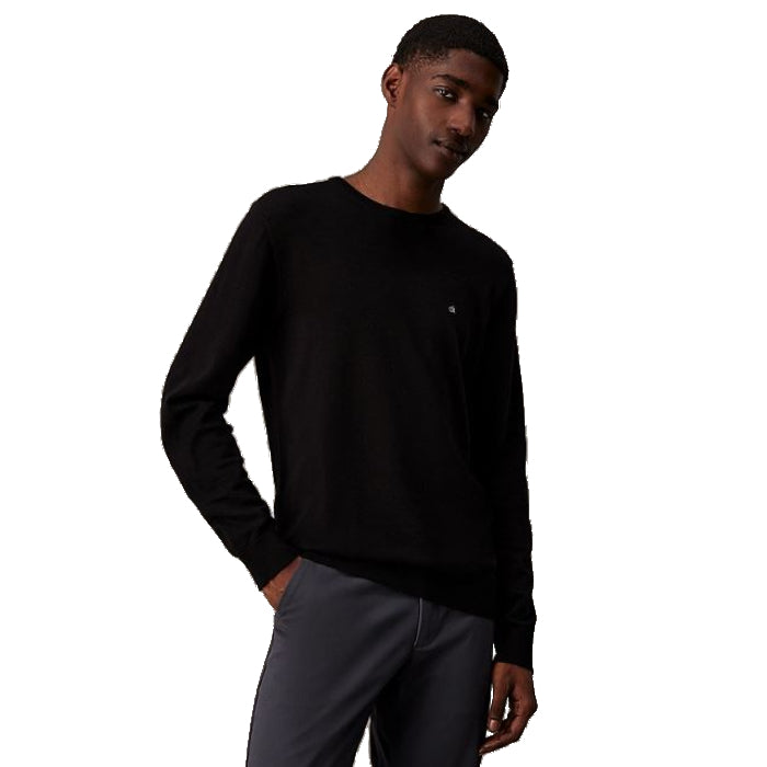 Calvin Klein Pullover Cotton Silk Logo Uomo