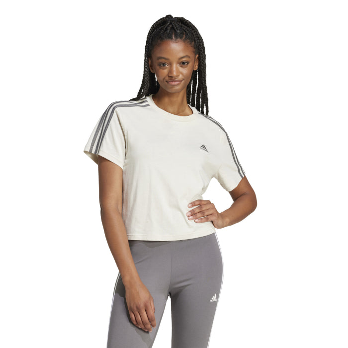 Adidas T-shirt Crop 3 Stripes Donna