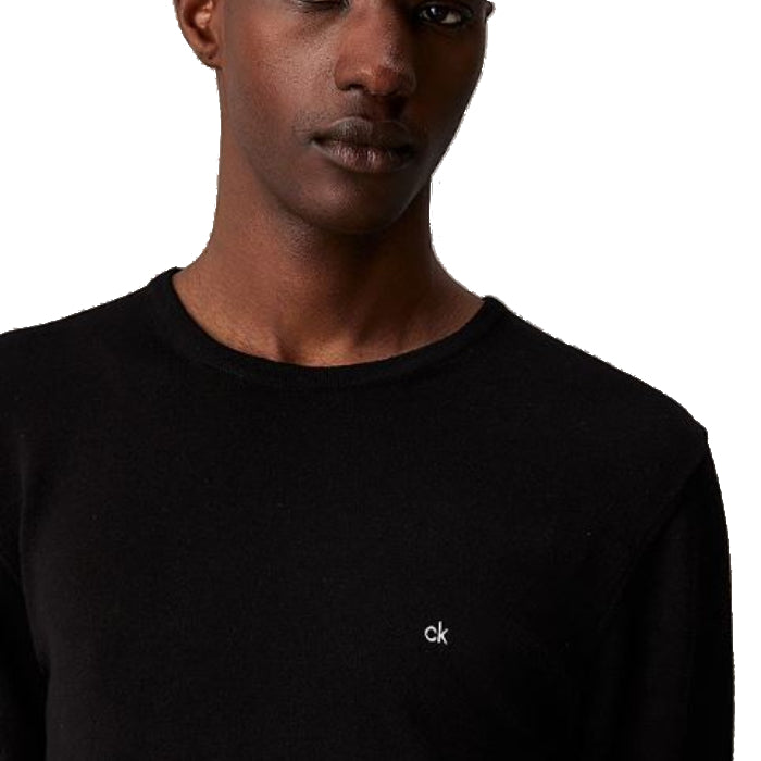 Calvin Klein Pullover Cotton Silk Logo Uomo