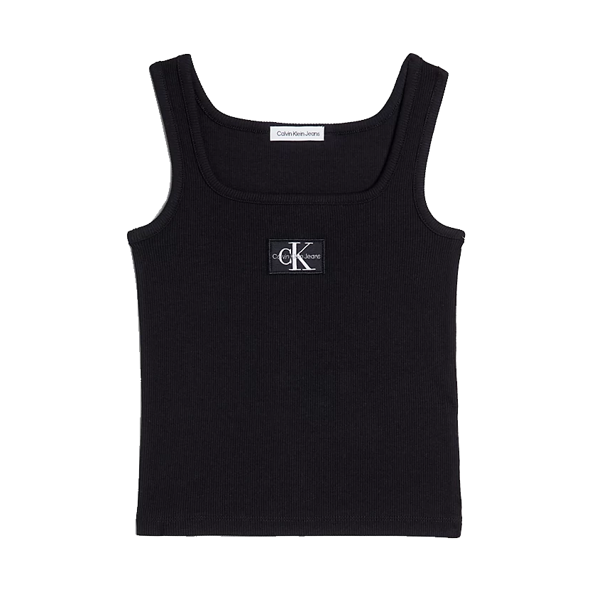 Calvin Klein Jeans Rib Badge Square Tank Top Junior