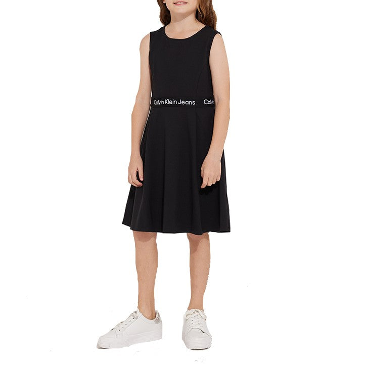 Calvin Klein Jeans Logo Tape Punto Sleeveless Dress Junior